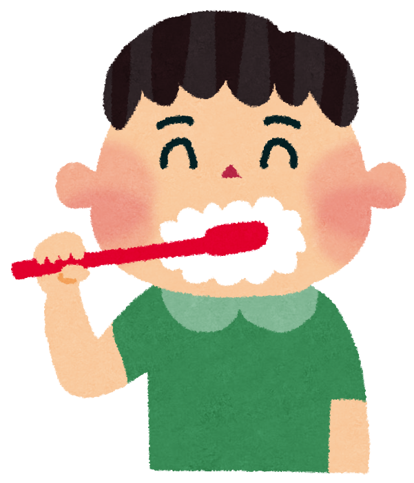 歯を磨いている男の子